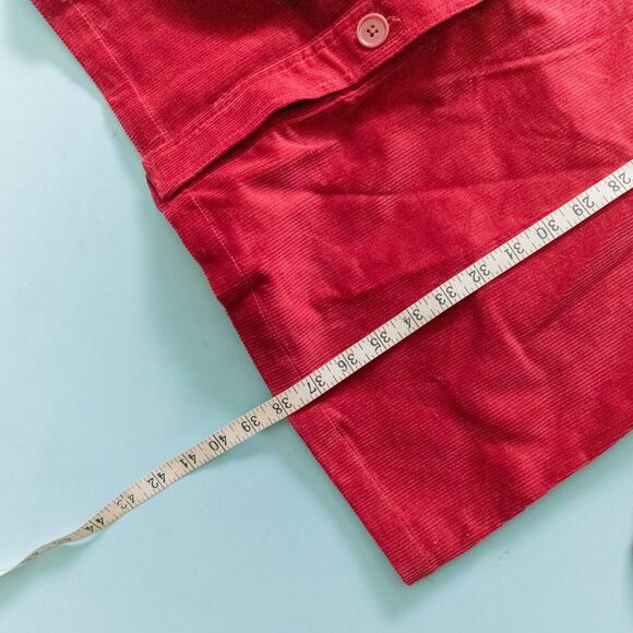 NEW Modcloth Red Long Sleeve Corduroy Button Front Dress Size XLarge - Picture 7 of 9